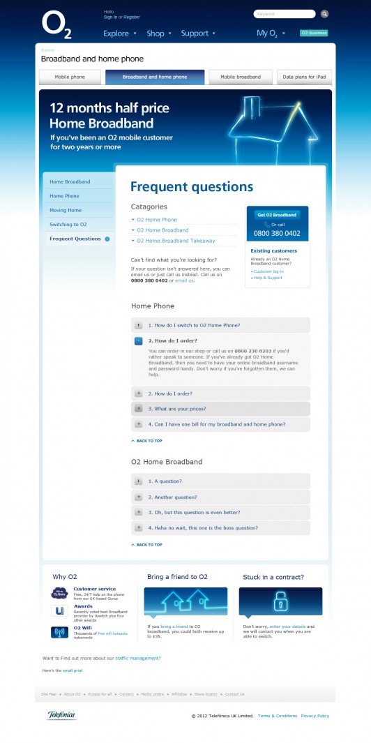 O2 Broadband - FAQ's